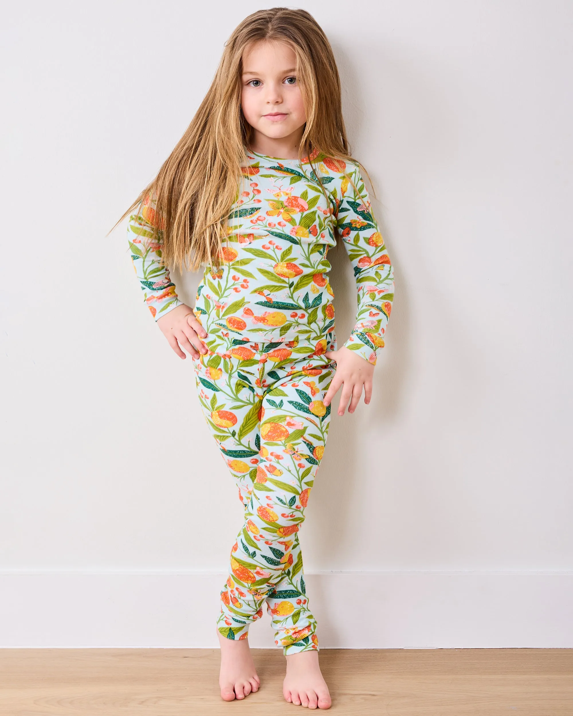 Butterfly Grove - Kids PJ Set - Soft Blue
