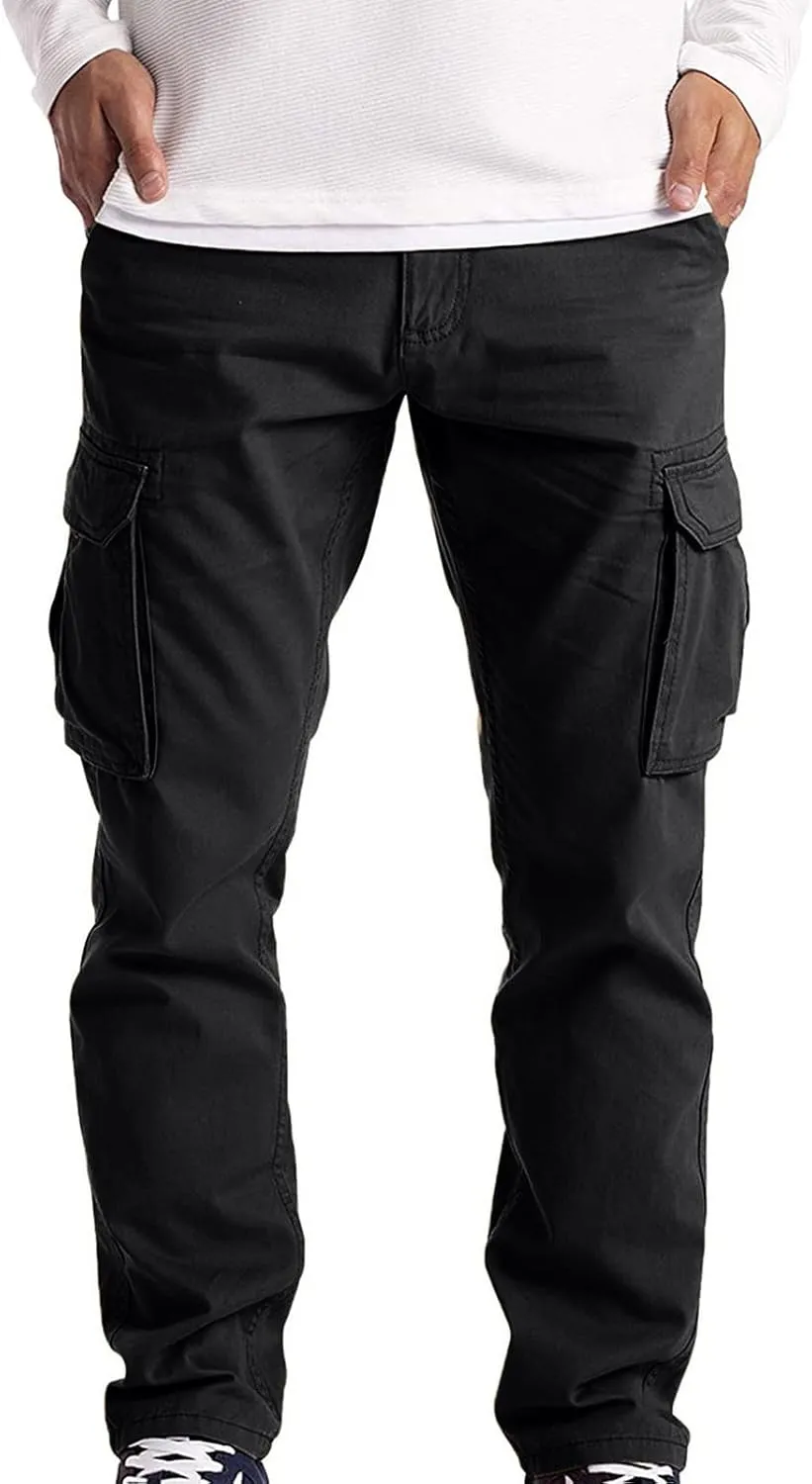 Cargo Pants for Men Big and Tall Mesh Jogger Zipper Running Pants Pockets Men's Pants Stripped Trousers Men's Fleece