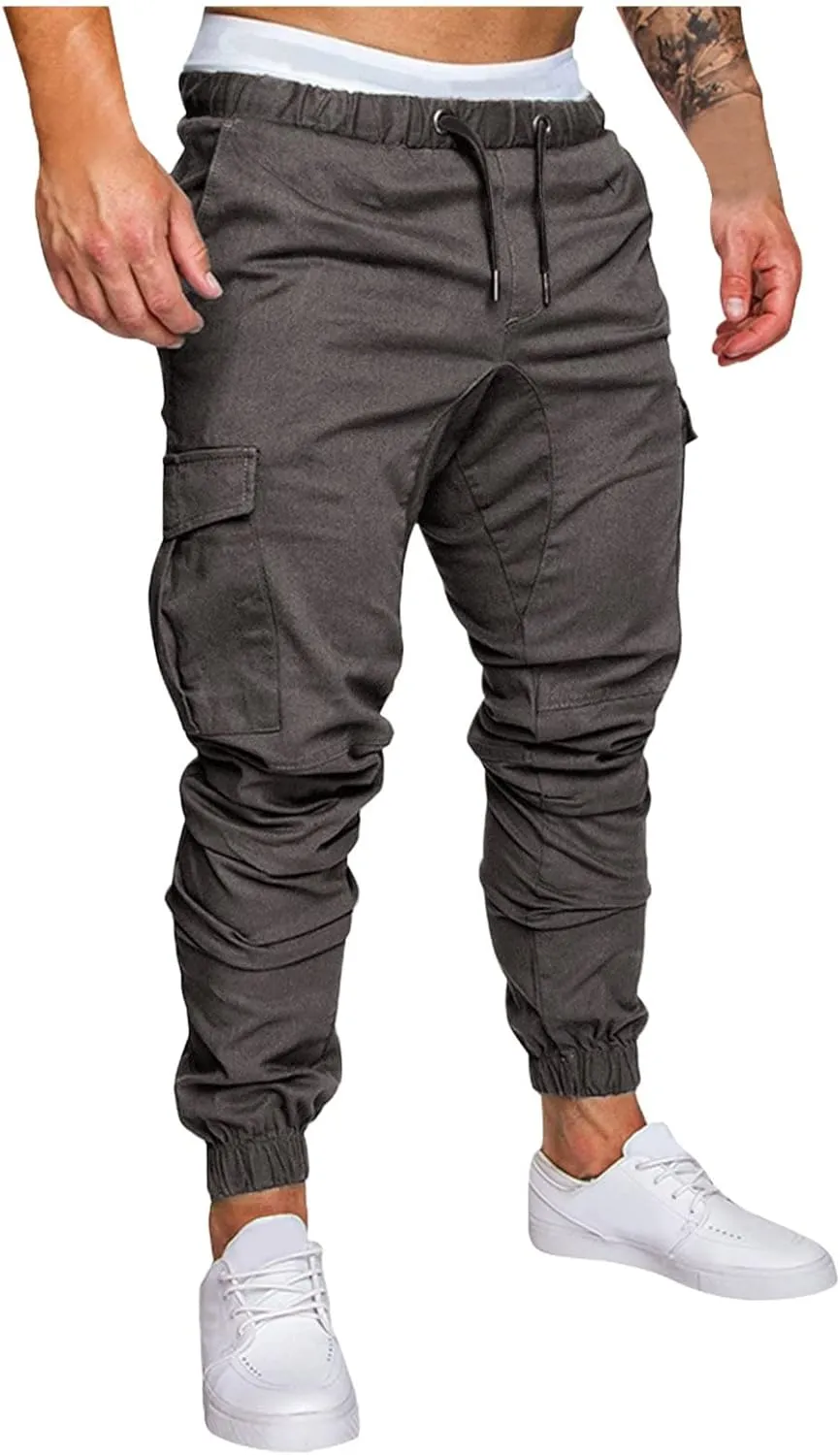 Cargo Sweatpants for Men Big and Tall with Pockets Cargo Pants for Men Lightweight Tactical Pants Hiking Cargo Pants