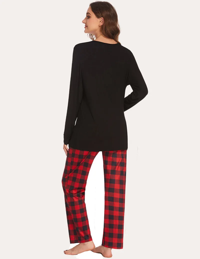 Ekouaer Soft Breastfeeding Pajamas Sleepwear Set (US Only)