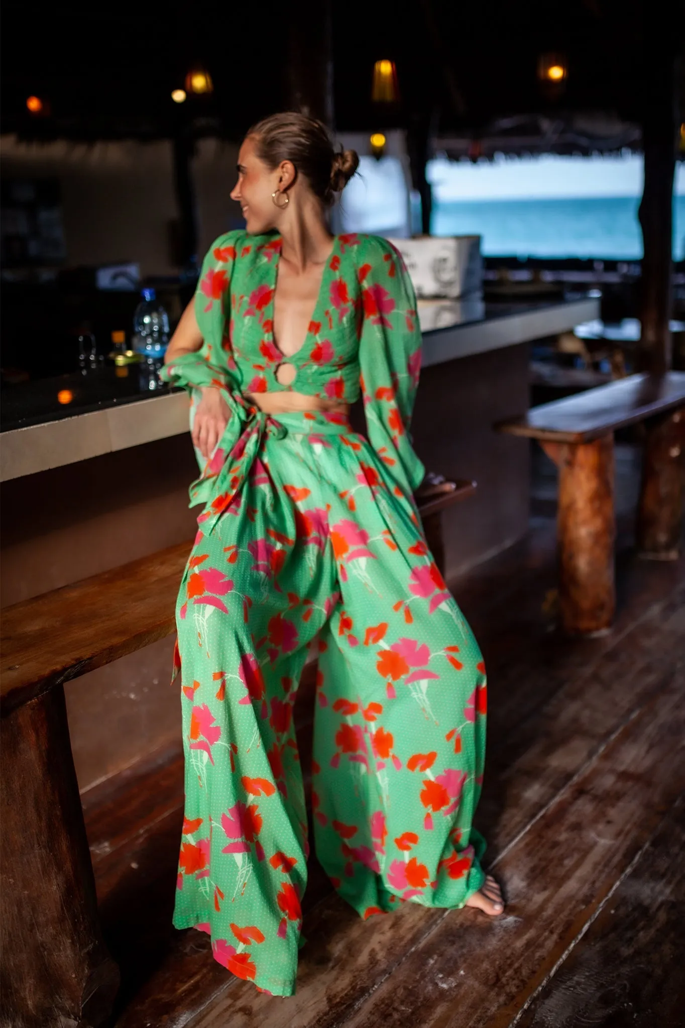 Elaina Printed Gauze Pant by Miguelina