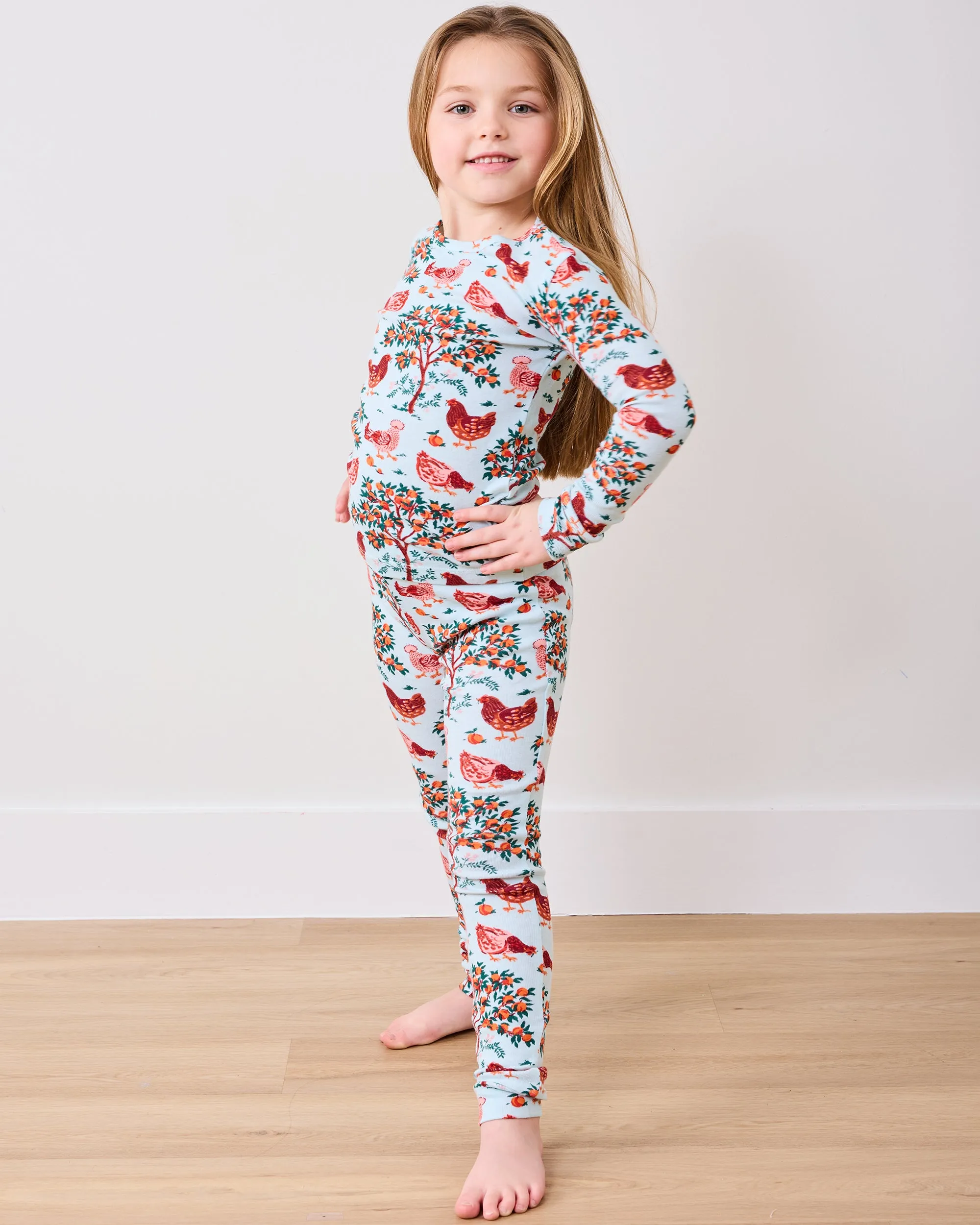 Hen House - Kids PJ Set - Soft Blue