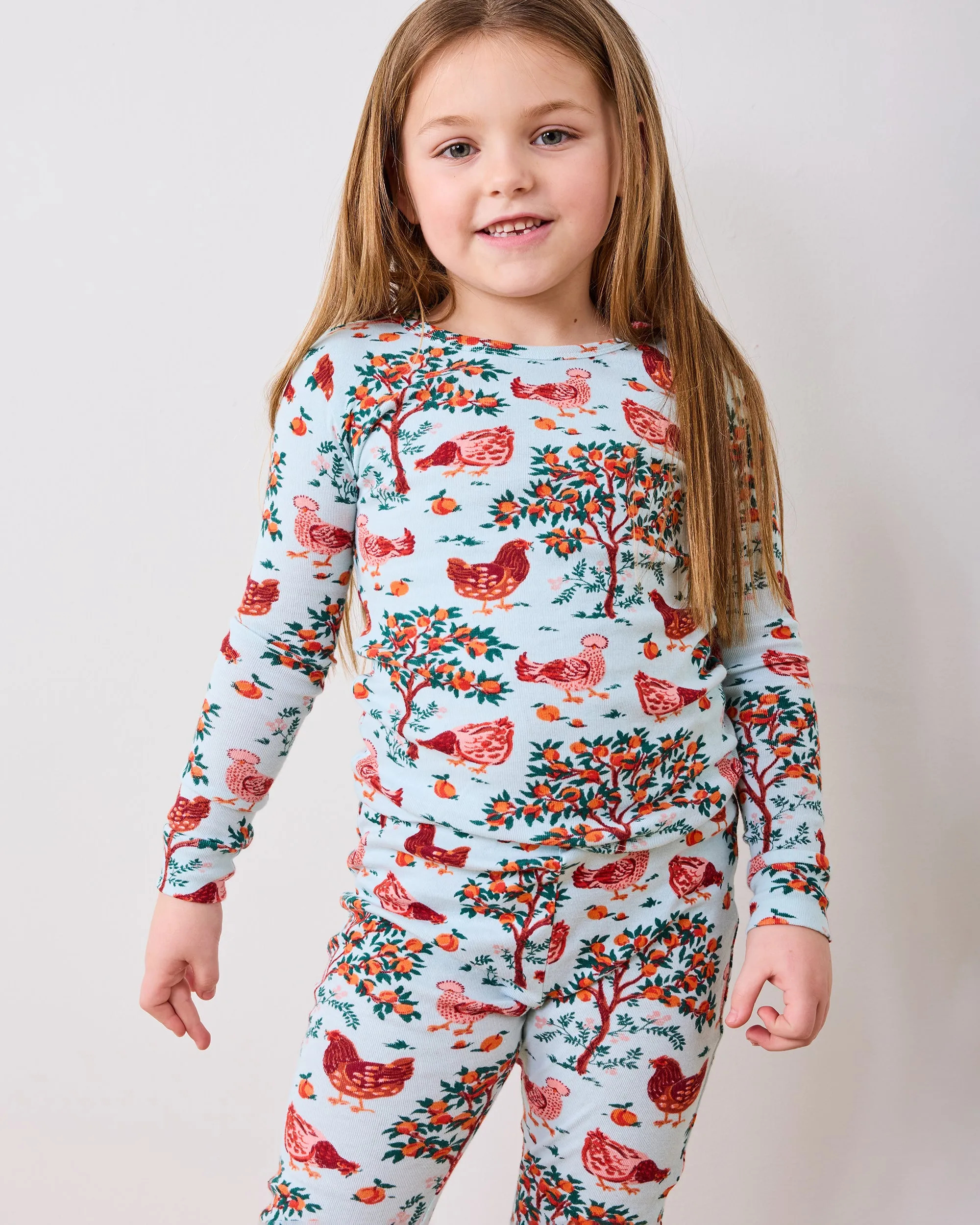 Hen House - Kids PJ Set - Soft Blue