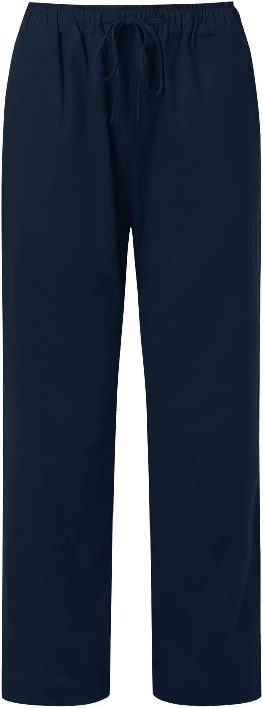 Linen Pants Women Summer,2025 Wide Leg Casual Cotton Linen Pants High Waisted Drawstring Lounge Pants Beach Trousers