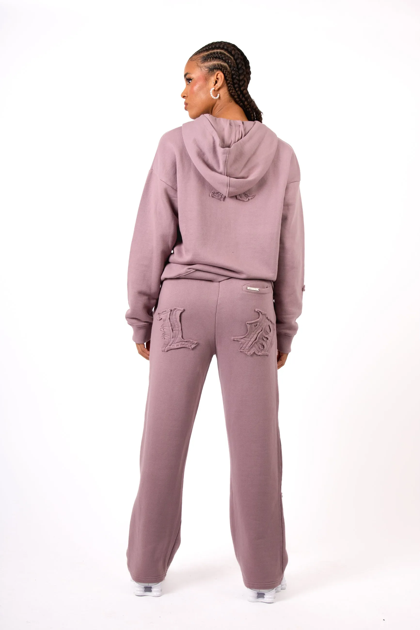 Mauve All Over 'LNP' Motif Straight Leg Joggers