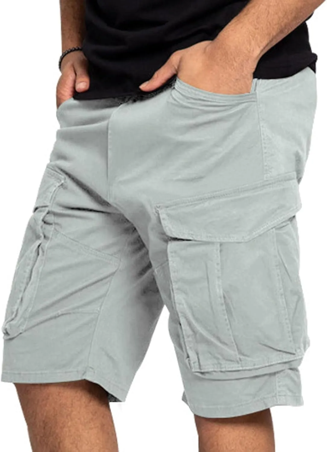 Mens Cargo Shorts 2025 Casual Twill Hiking Summer Pants Loose Solid Outdoor Fishing Baggy Shorts with 4 Pockets