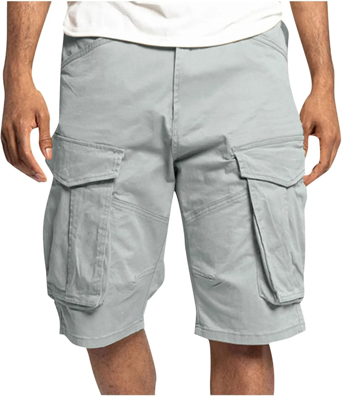 Mens Cargo Shorts 2025 Casual Twill Hiking Summer Pants Loose Solid Outdoor Fishing Baggy Shorts with 4 Pockets