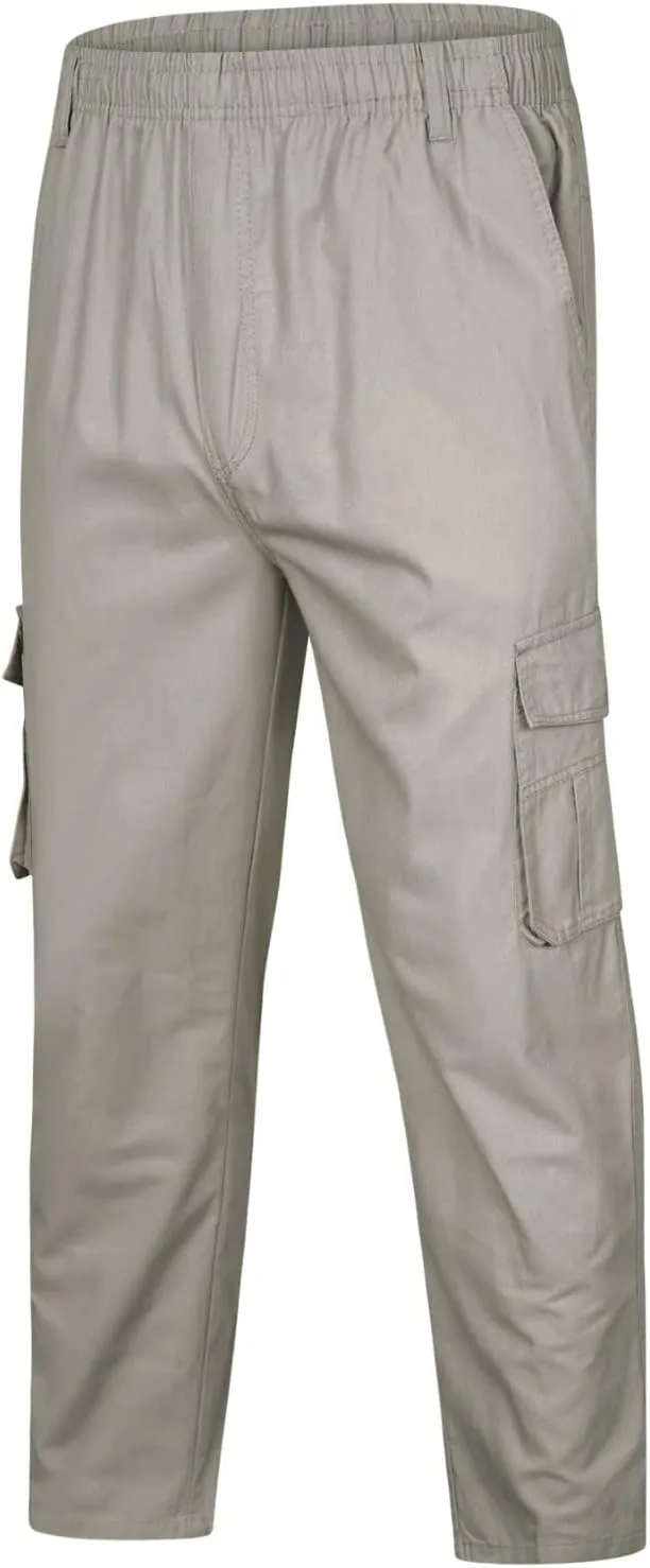 Mens Workout Cargo Sweatpants Drawstring Loose Waist Solid Color Pants Pocket Loose Fleece Casual Pants Men Fashion