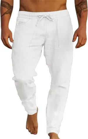 Mens Workout Cargo Sweatpants Men's Personality Casual Drawstring Multi Pocket Sweatpants Lounge Loose Workout Jogger