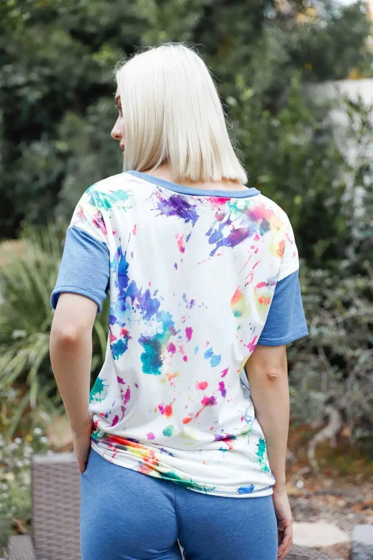 Multi Blush Tie-Dye Short Sleeve Top & Sweatpants Set /1-1-1