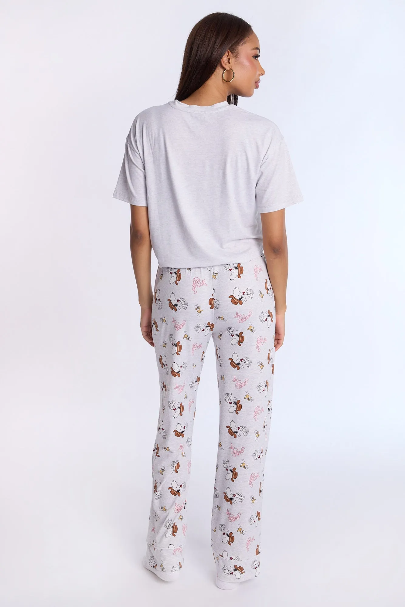 Peanuts Western Super Soft Pajama Tee And Pants 2-Piece Set