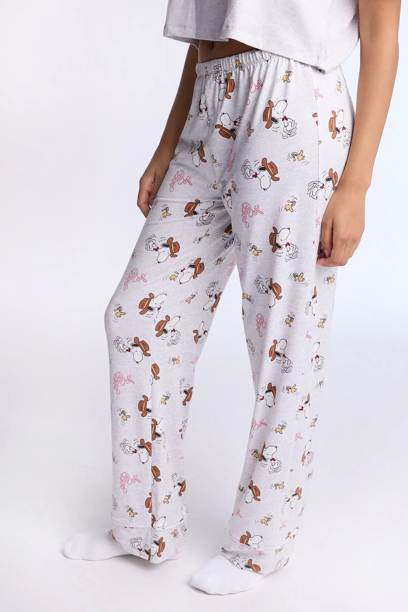 Peanuts Western Super Soft Pajama Tee And Pants 2-Piece Set