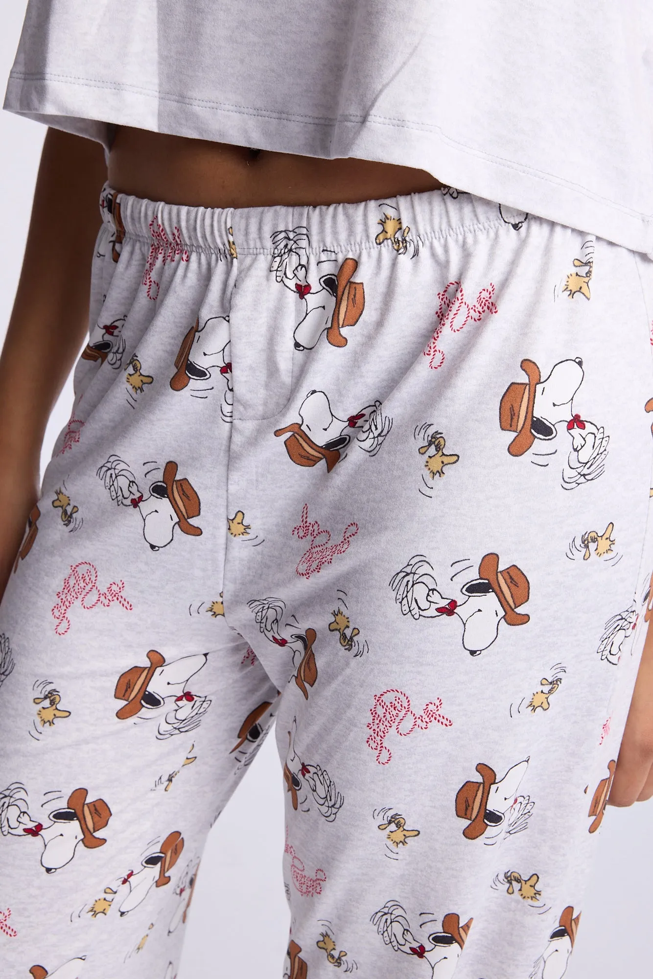 Peanuts Western Super Soft Pajama Tee And Pants 2-Piece Set