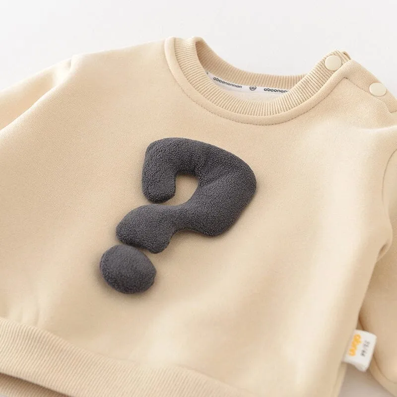 Question Mark Plush Sweatshirt & Jogger Set