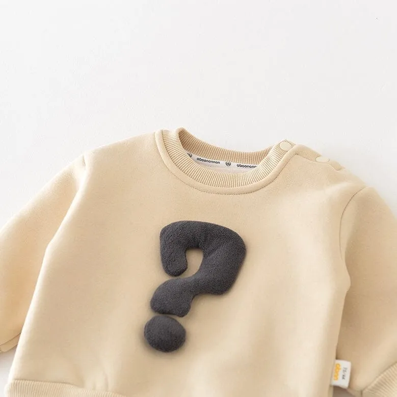 Question Mark Plush Sweatshirt & Jogger Set
