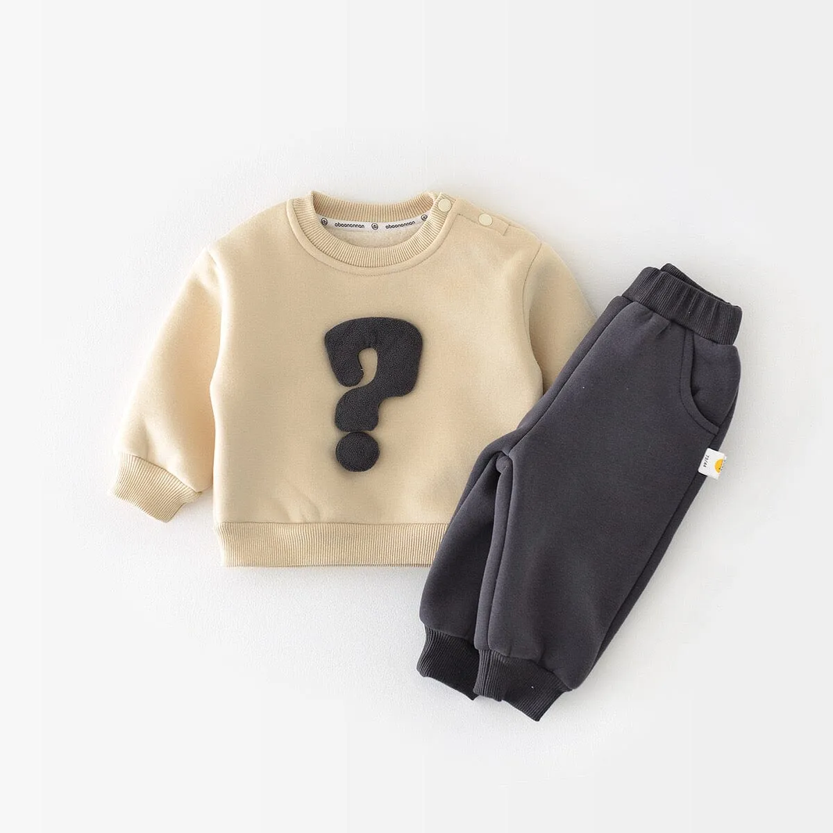 Question Mark Plush Sweatshirt & Jogger Set