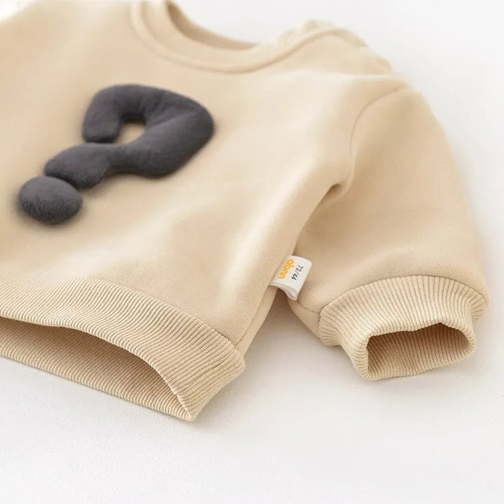Question Mark Plush Sweatshirt & Jogger Set