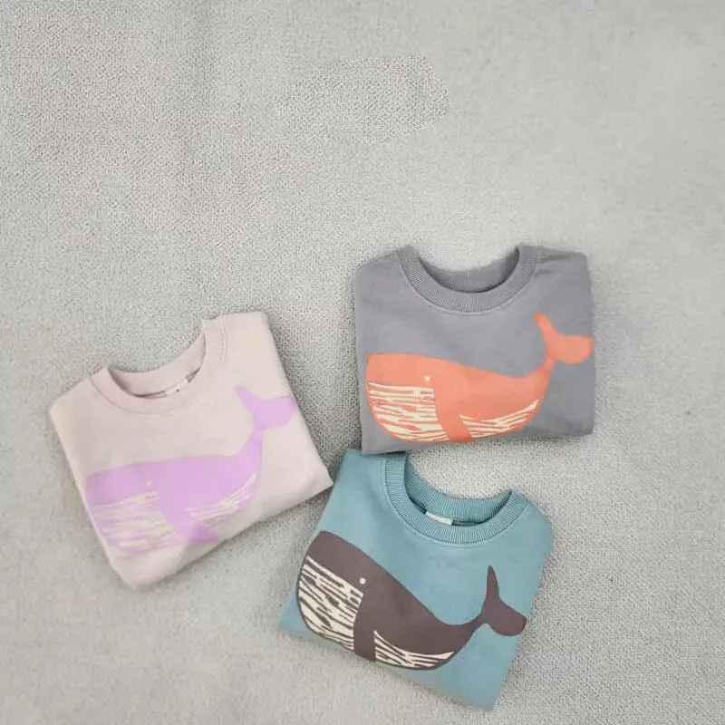 Whale Print Casual Sweatshirt