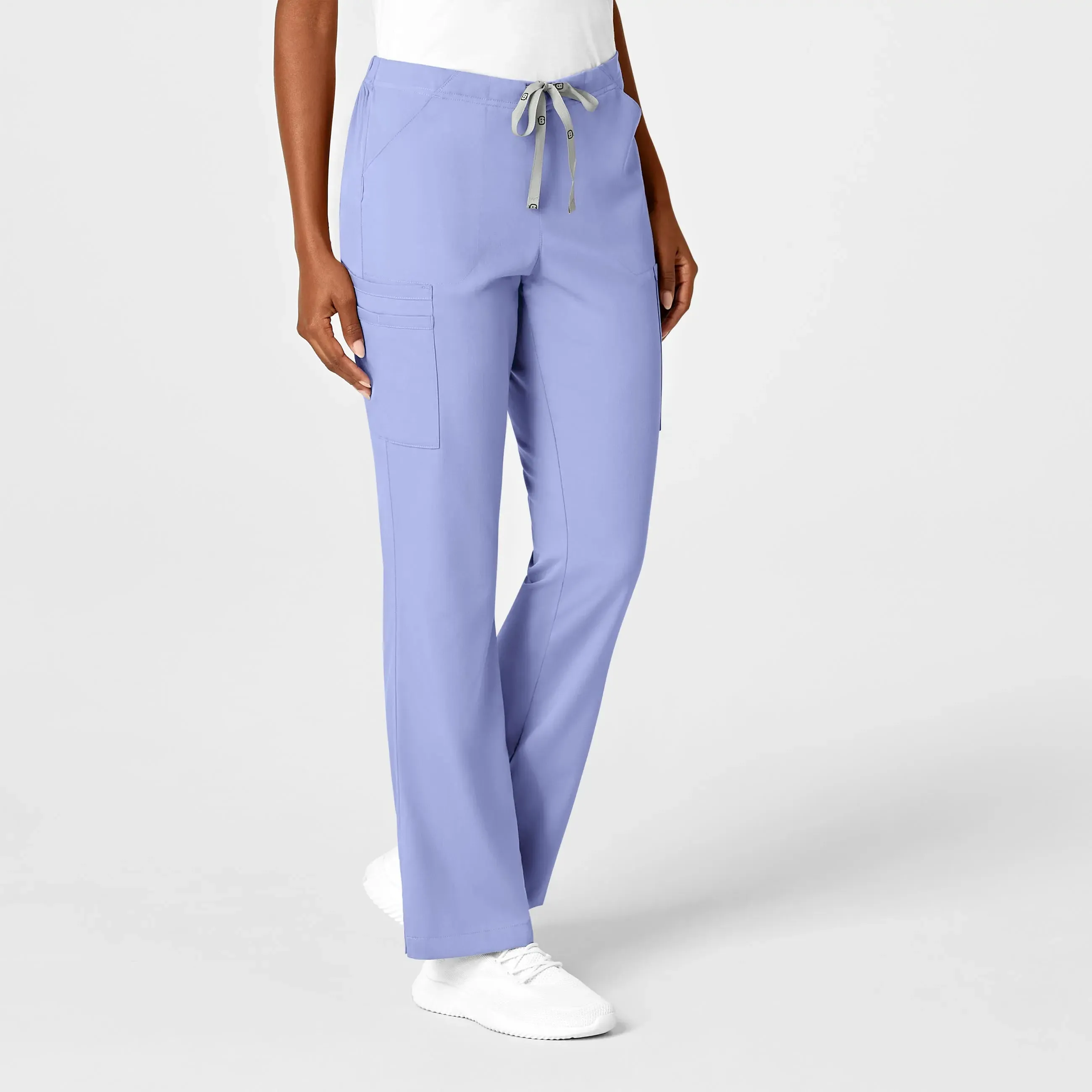 Wink Women's Moderate Flare Leg Cargo Scrub Pant - Ceil Blue
