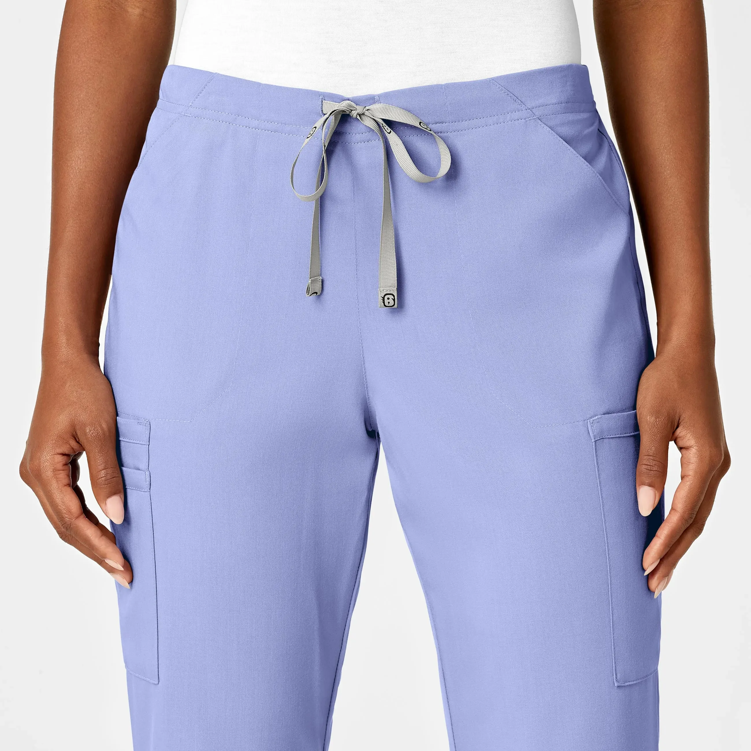 Wink Women's Moderate Flare Leg Cargo Scrub Pant - Ceil Blue
